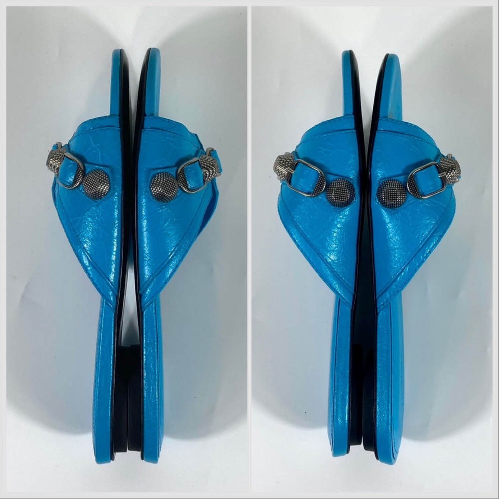NWB Balenciaga Cagole Slide Sandal Cyan Size 36.5EU 6.5US 694342WAD4E - Picture 16 of 17